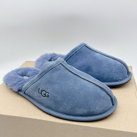UGG Australia Scuff Sheepskin Slip On Slippers Pacific Blue Mens US 8 - NEW - Picture 1 of 12